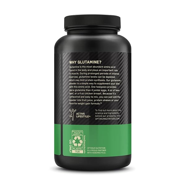 OPTIMUM NUTRITION L-GLUTAMINE MUSCLE RECOVERY POWDER, 10.6 OZ