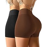 IROCUE Seamless Workout Shorts High Waisted Tummy Contorl Yoga Shorts for Women Athletic Gym Running Ribbed Boyshorts Packs