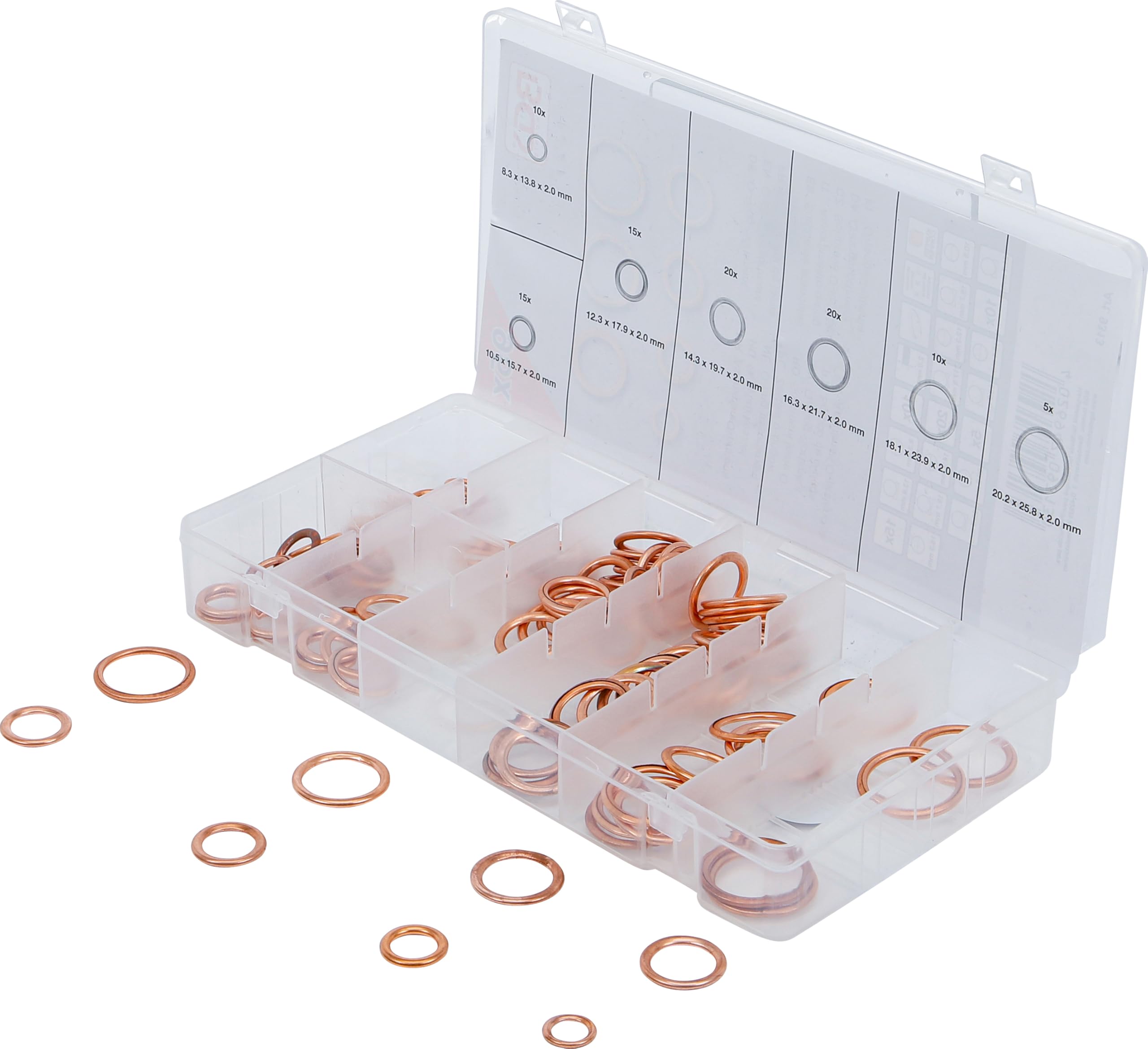 BGS 9313 | O-Ring Assortment | Copper | Ø 6 - 20 mm | 95 pcs.