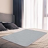 Fanfanwin 1 Pcs Couples Waterproof Mat Lover Reusable Stainproof Blanket Quiet Easy Use Mattress Protector for Adult Multi Functional Bed Sheet Couple Messy Play Pleasure Comfort (54 x 34 in,Grey)