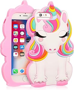 Coralogo for iPhone 8 Plus/7 Plus/6S Plus/6 Plus Case, 3D Cute Cartoon Funny,Silicone Character Shockproof Kawaii Fun Cover Cases for Girls Kids iPhone 6 Plus/6S Plus/7 Plus/8 Plus 5.5”(Color Unicorn)