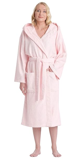 Bademantel Astra, für Damen und Herren mit Kapuze, extra lang, 100% Flauschige Baumwolle Frottee, auch als Hausmantel Morgenm