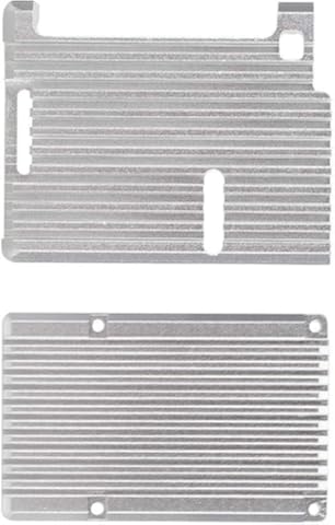 Dgtrhted Caja Protectora CNC de aleación de Aluminio del Caso del recinto sin Ventilador for Raspberry Pi 4B (Plata)