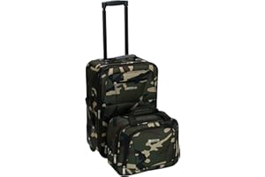 Rockland Fashion Softside Upright Luggage Set,Expandable, Wheel, Telescopic Handle, Camouflage, 2-Piece (14/19)