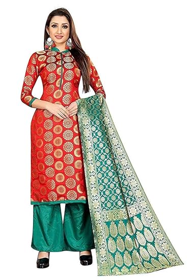 Paradise Creation Womens Banasari Silk Dupatta (Green)
