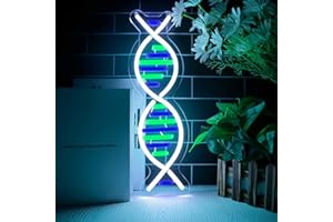 ALLBALL DNA Double Helix Neon Signs for Wall Decor, Dimmable LED DNA Neon Light Art Wall Sign, USB Powered for Man Cave Gaming Room Bedroom Biology Science Gift Decor for Nurse Doctor Physician(4.7 * 16.1in)