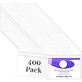400PCS ID Badge Holder Horizontal - 3.35 x 3.94 in Clear Waterproof Plastic Name Badge Holders, PVC Horizontal ID Card Holder with Resealable Zip for Office, School, Conference