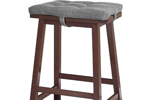 baibu Rectangular, Super Soft Saddle Stool, Bar Stool Cushion with Four Straps- One Pad Only (Gray, 18x9.5x1.5in)