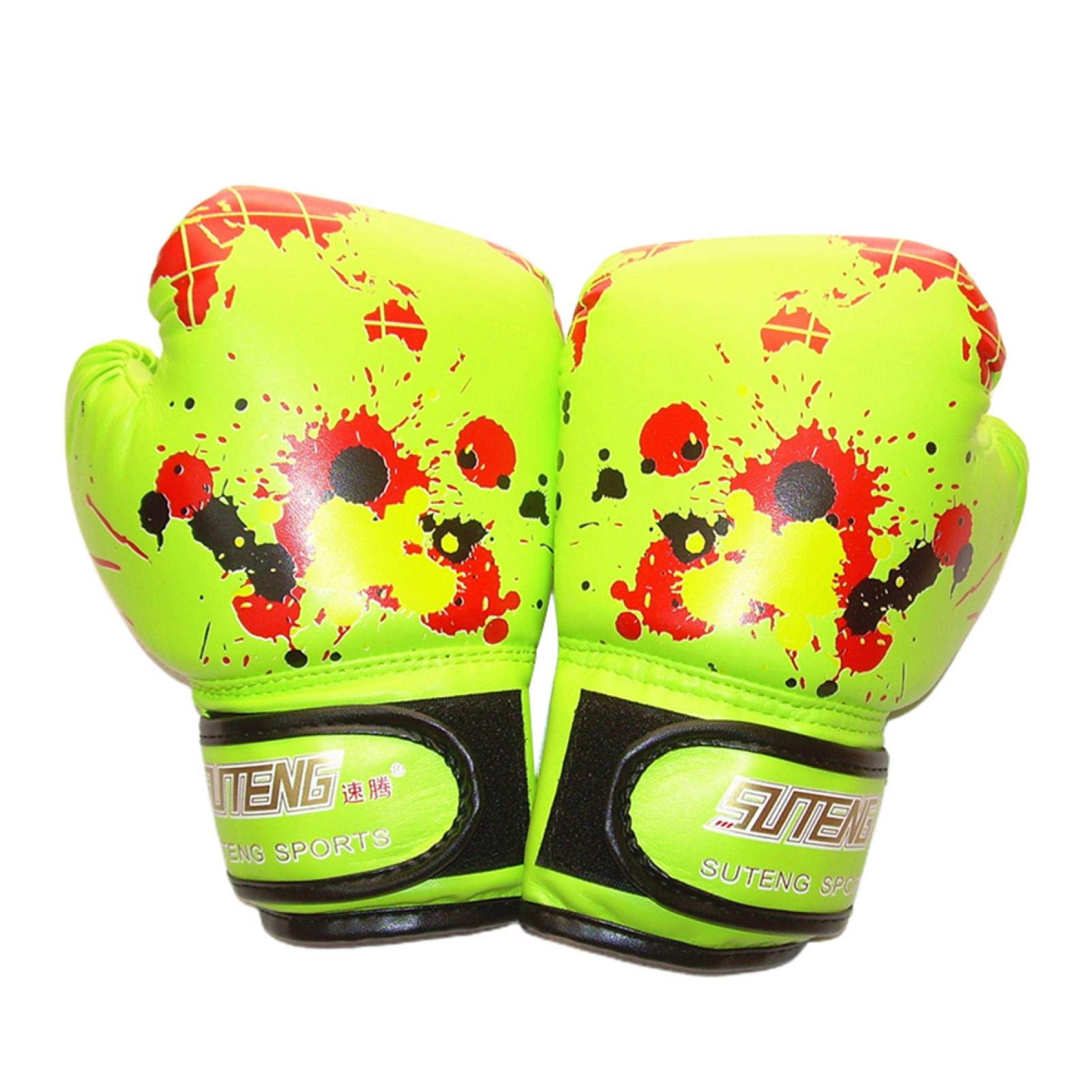 GeKLok 1pair Kids Boxing Gloves, for Children 2-11 Youth Boys Girls Toddler PU Cartoon Sparring Training Boxing Gloves for Kickboxing, Punch Bag, Focus Pads(Green)