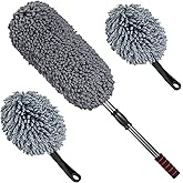 IPELY 3 Pack Large Microfiber Car Duster Exterior Scratch Free with Extendable, Car Duster Interior Multipurpose dust Cleaning