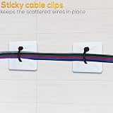 WINSOME White Self Adhesive Cable Clips Mount for Wire Management - 40 Pcs view 6