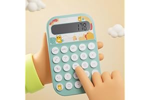 Exlliy Pocket Calculator, Kids 8 Digit Small Desktop, LCD Display, Cute & Aesthetic Mini Calculator (Blue, S)