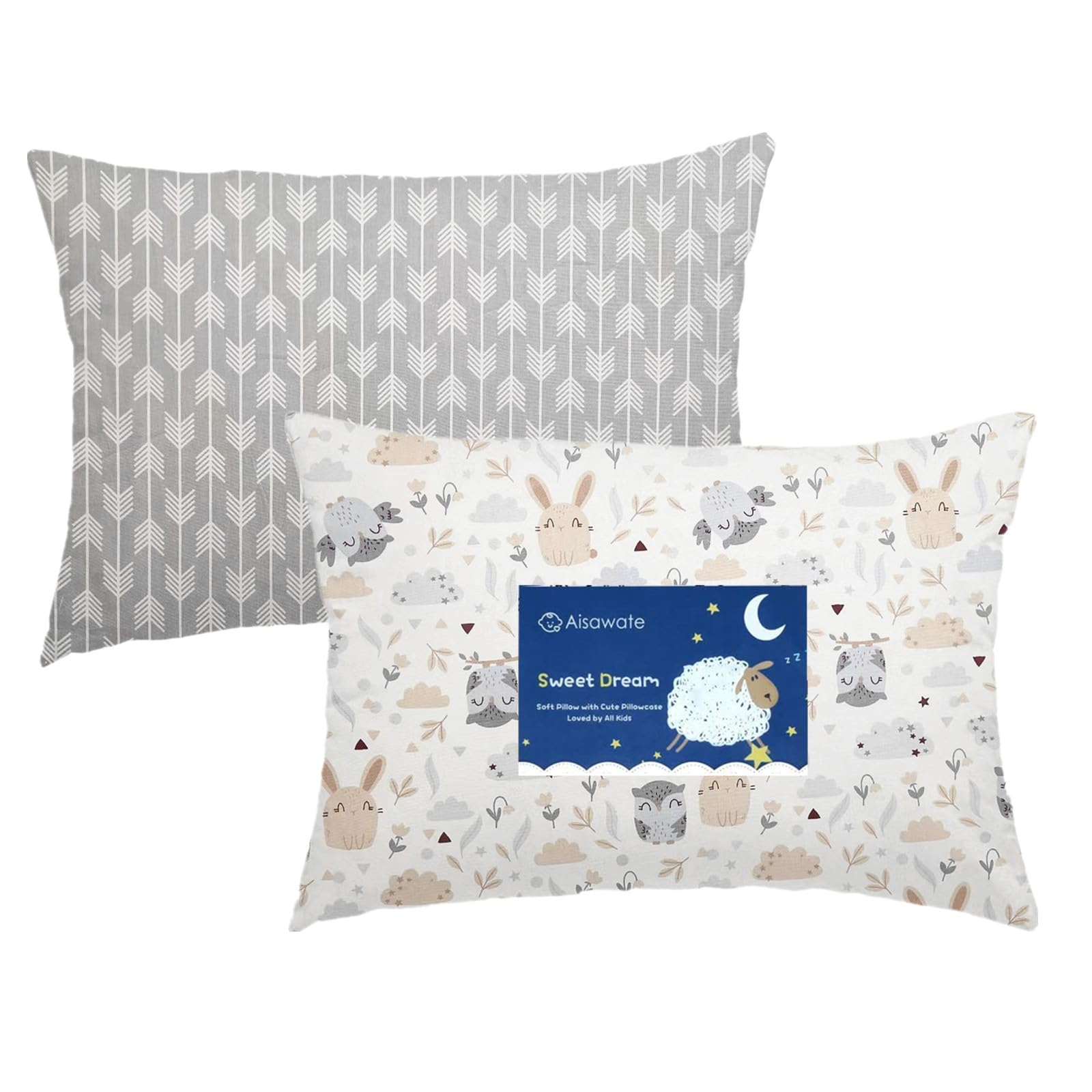 Baby Toddler Pillowcase 2 Pack 100% Cotton Pillow Cover - Cot Bed Pillow Pair Cases 40x60cm - Soft Baby Pillowcase for Boy & Girl Bedding - Gifts for Kids Travel Pillow Pillowcase（Animal Park）
