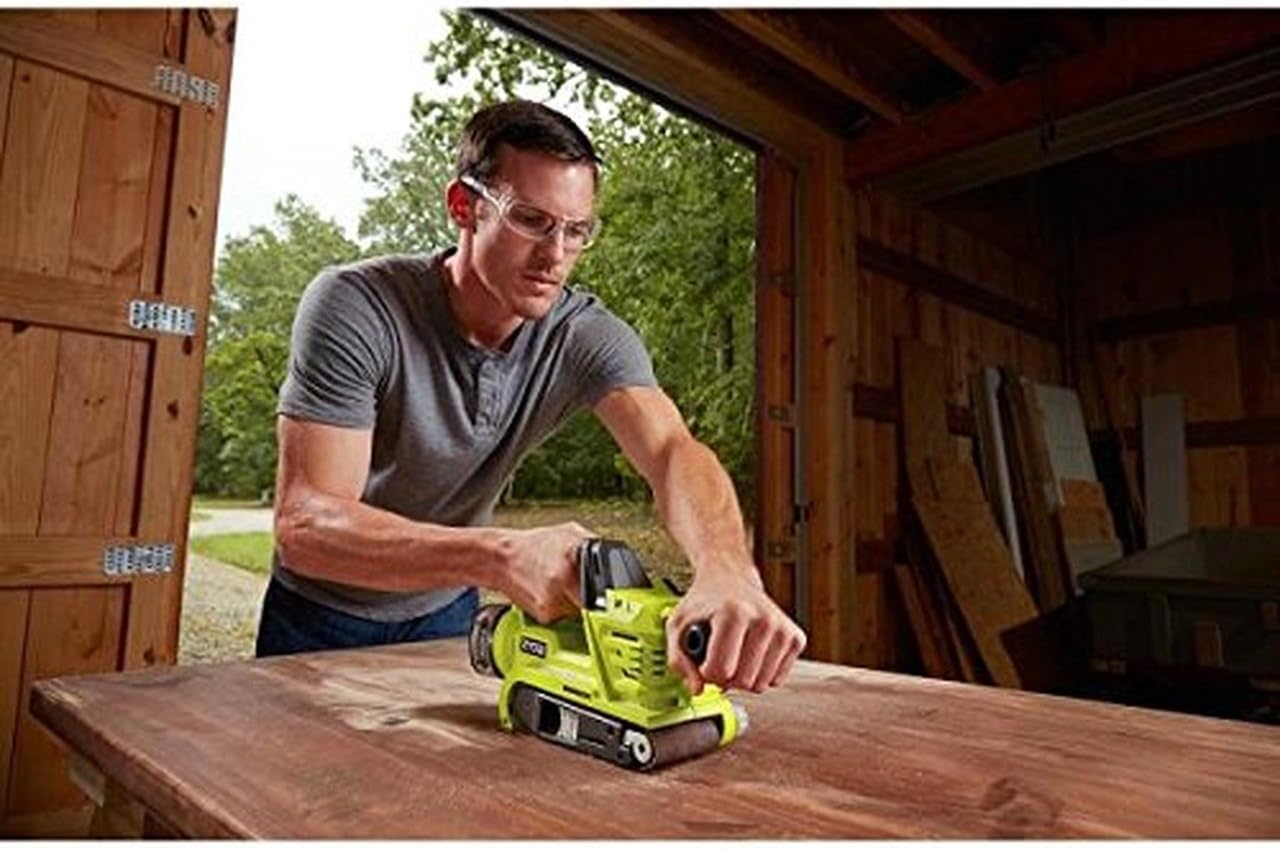 RYOBI P450 One+ 18V Lithium Ion 3 x 18 inch Brushless Belt Sander w/ Dust Bag and Included Sanding Pad (Battery Not Included, Tool Only) - - 