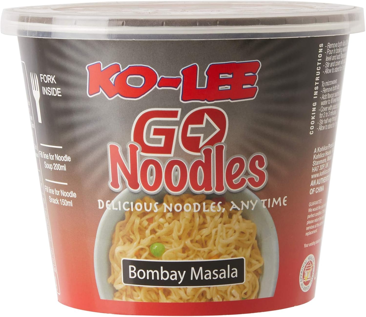 KoLee Bombay Masala Go Cup Noodles, 65 g Amazon.co.uk Grocery