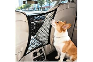 DYKESON Dog Car Net Barrier Pet Barrier with Car Mesh Organizer for Dog & Child, Safety Divider with Storage Pouch, Easy Install for Cars & SUVs