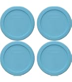 Pyrex 4-Pack Sapphire Blue Plastic Storage Replacement Lids – Model 7201-PC, BPA-Free!