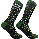 Crazy Dog T-Shirts Sarcastic Womens Christmas Socks with Funny Designs Sassy Footware for The Holidays