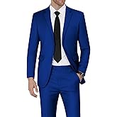 WEEN CHARM Men's Suits Slim Fit 2 Piece Two Button Blazer Wedding Prom Tuxedo Single Breasted Jacket Pants Set