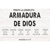 Bible Verse Metal Tin Sign Armadura De Dios Efesios 6:11 Poster Christian Religious Plaque Christmas Gifts Home Office Foyer 8x12 Inch