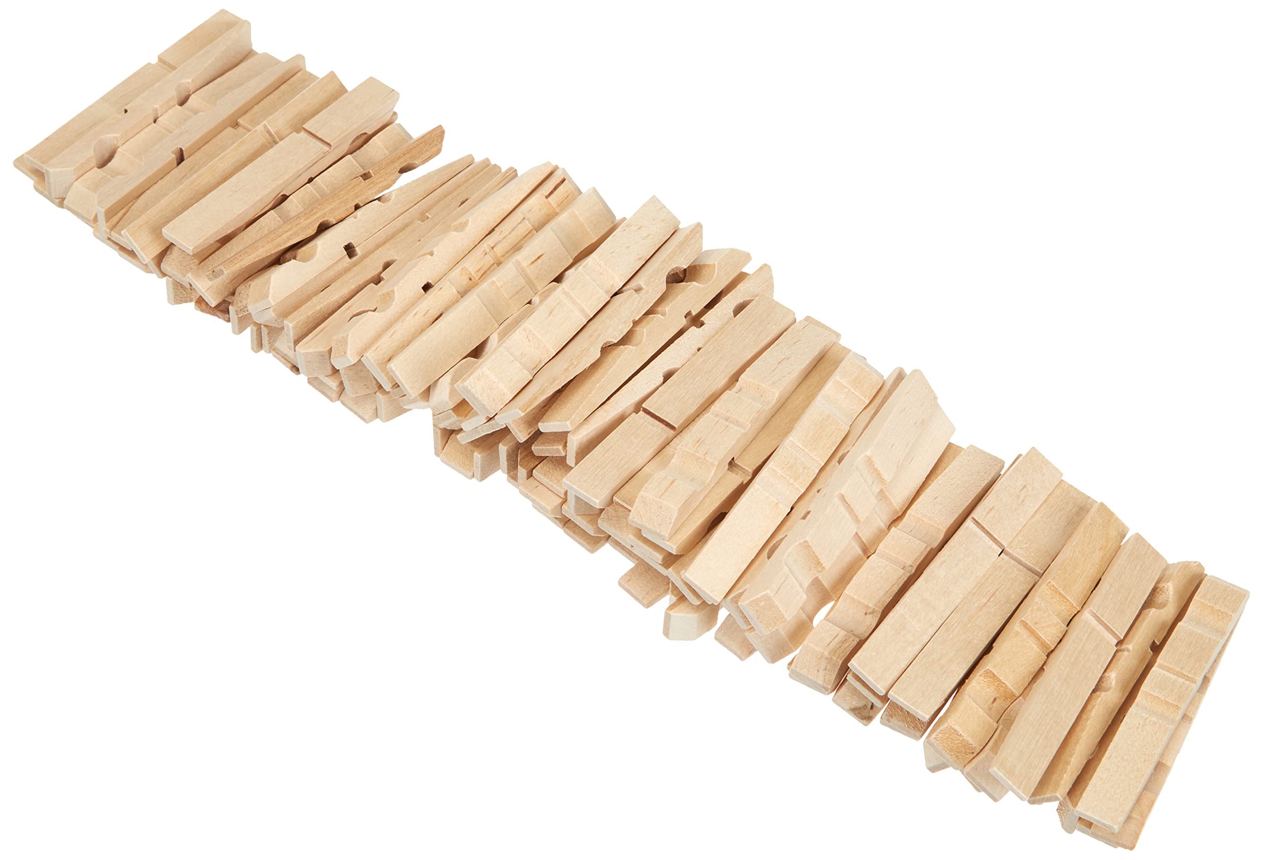 GLOREX Wooden Clothes Pegs 72 mm Pack of 100, Natural, 11.5 x 4 x 25 cm