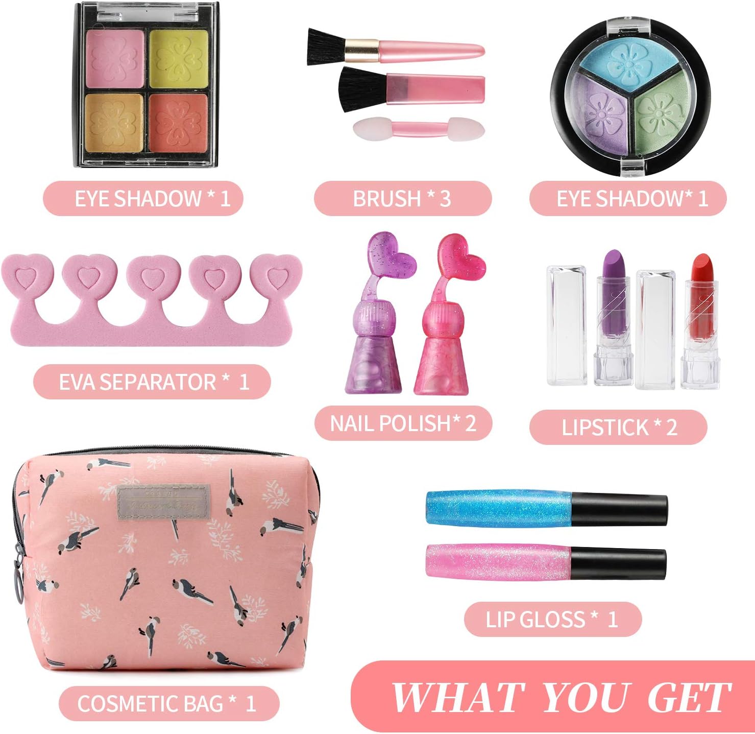 HOUS IDEAS Kids Makeup Kit for Girls with Cosmetic Bag, Girls Toys for 3 4 5 6 7 8 Year Old Gifts: Toys & Games