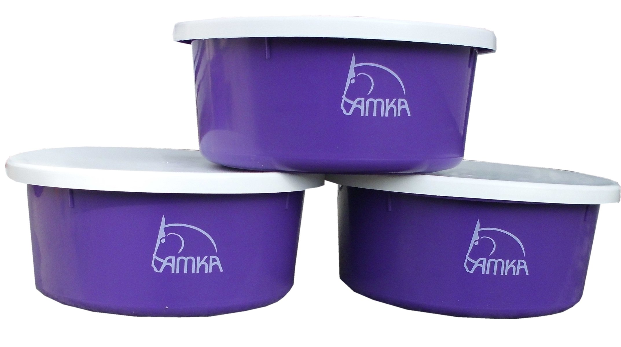 Amka Food Bowl / Cereal Bowl, 2&nbsp;Litre with Lid, Bowl for Horses, Dogs, Animals, Colour: Purple