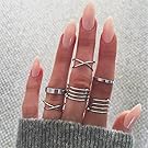 Yesiidor 6 Pcs Midi Ring Set Women Ladies Above Knuckle Midi Finger Band Rings Joint Mid Ring Finger Tip Stacking Rings Set