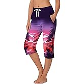 Deerose Women Capris Pants Quick Dry Beach Swimming Pants with Pockets