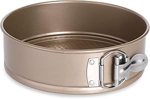 Hiware 9 Inch Non-stick Cheesecake Pan Springform Pan with Removable Bottom/Leakproof Cake Pan Bakeware - Gold