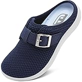 JOINFREE Womens Wide Slippers Adjustable Diabetic Mules Slip on House Slipper Clogs Breathable Comfortable Barefoot Walking Slipper for Arthritis Edema Swollen Elderly