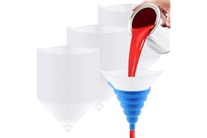 Wokape 100Pcs 100 Micron Paint Strainers with 1Pcs 120mm Blue Silicone Funnel, Cone Paint Filter with Stretch Silicone Funnel