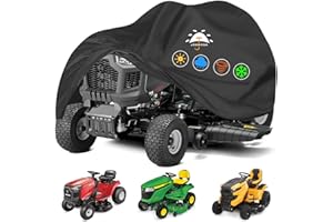 JosMega Riding Lawn Mower Cover | 800D Heavy Duty Oxford | Double Needle Stitching | PU Waterproof | Back Seam Tape | Outdoor Windproof | Adjustable Webbing Buckle | Bottom Elastic Band | (Riding)