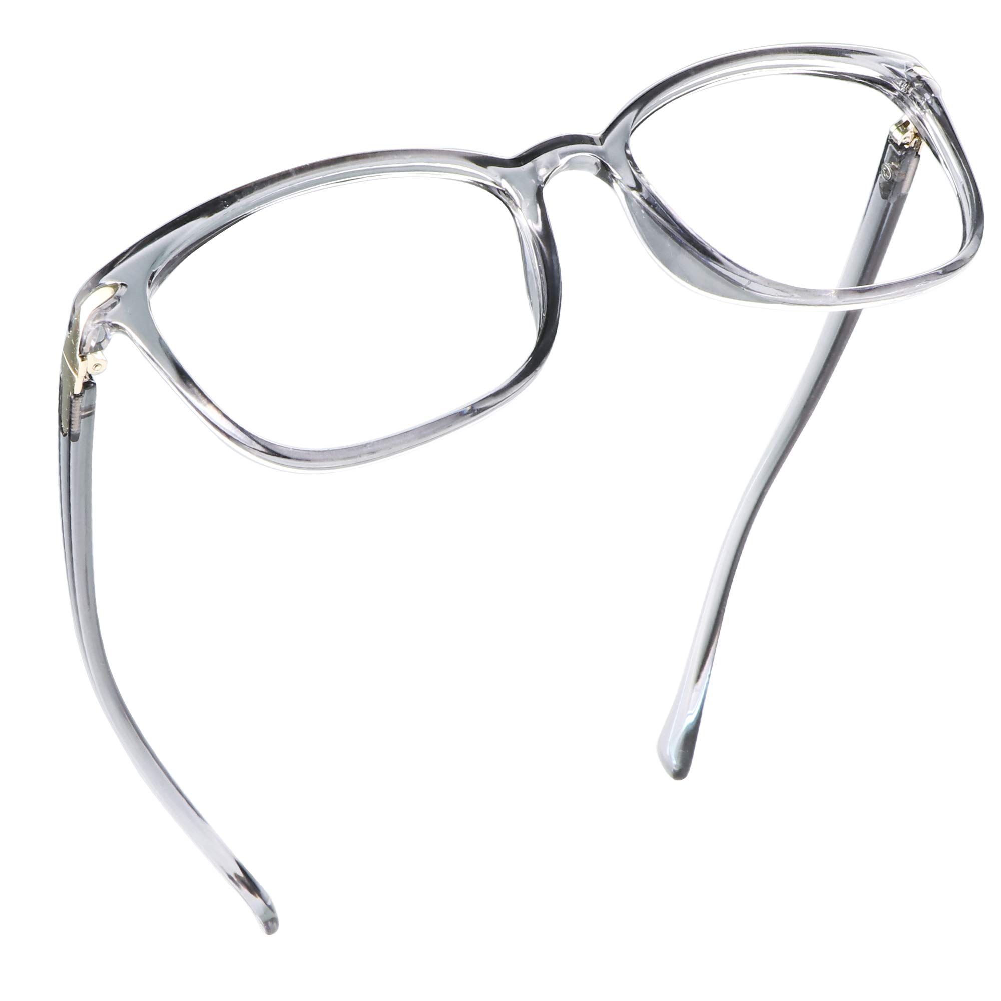 LifeArt Blue Light Blocking Glasses, Computer Reading Glasses, Gaming Glasses, TV Glasses for Women Men, Anti Glare (Clear Grey, No Magnification)