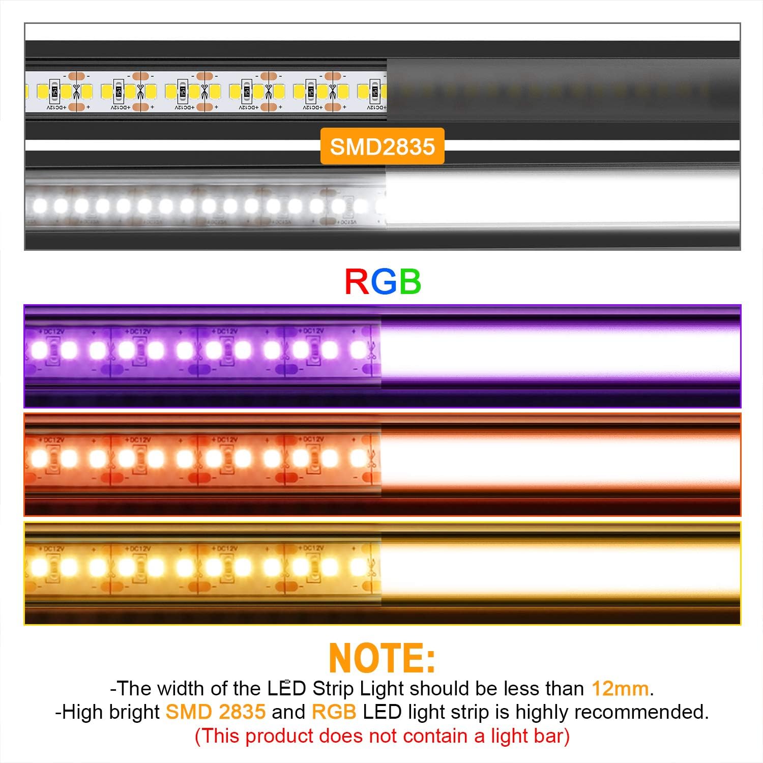 Jirvyuk Aluminum Profile Led, 6 Pack 1m/3.3ft V Shape LED Channel and ...