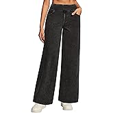 Heathyoga Wide Leg Jeans Woman High Waist Pull On Baggy Jeans for Women Stretchy Jean Pants Straight Leg Denim Pants