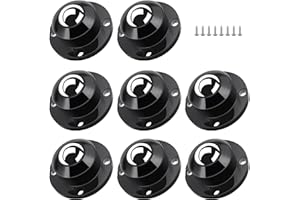 TRVL FIELDER Appliance Slider for Kitchen Appliances, Self Adhesive Caster Wheels for Furniture, 1 Inch Steel Swivel Universal Wheel, 28 LBS Load Capacity Per Wheel, Low Profile Roller (8 PCS, Black, Type 2)