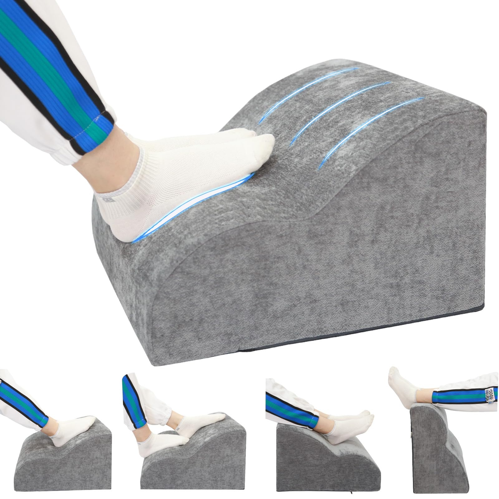 Photo 1 of OpyTikar Foot Rest for Under Desk at Work.Multifunctional 3-Tier Foot Stool,with Washable Footrest.for Under Desk,Office Chair Gaming Chair & Sofa,Leg Elevation Pillow,Supports Posture -Dark Grey