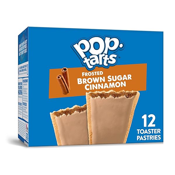 POP-TARTS TOASTER PASTRIES, BREAKFAST FOODS, KIDS SNACKS, FROSTED BROWN SUGAR CINNAMON, 20.3OZ BOX (12 POP-TARTS)