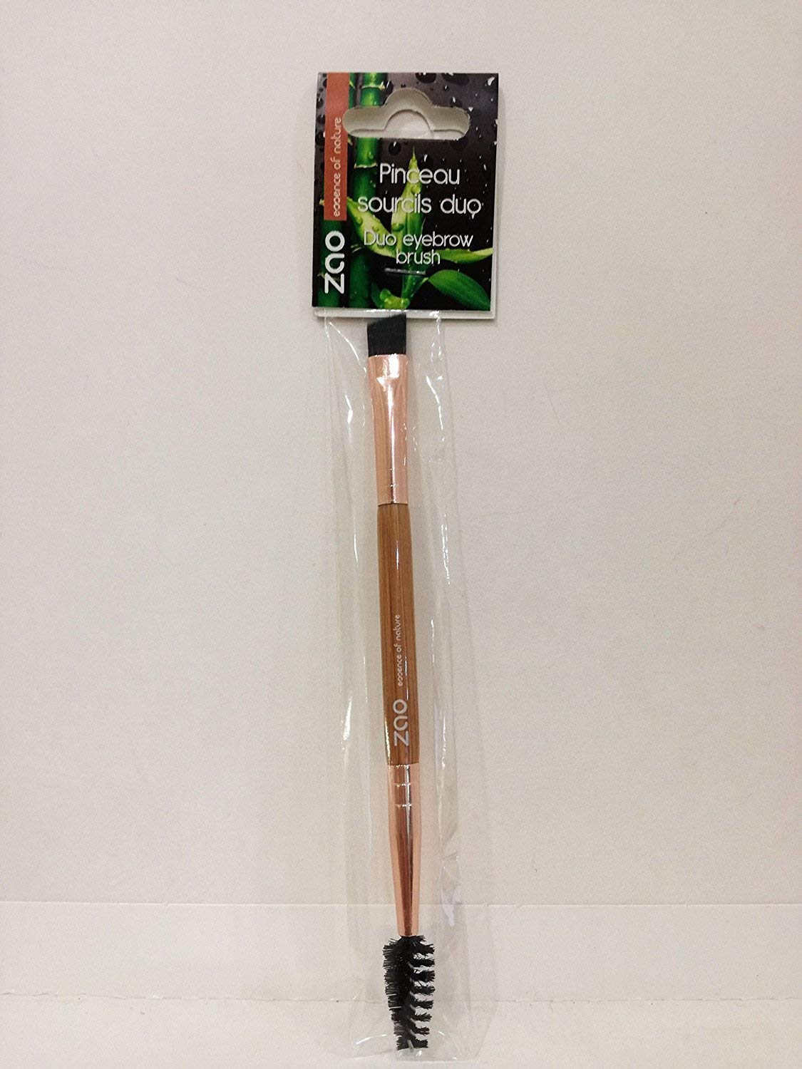 Zao eyebrow duo scrubber + brush (vegan) gently bevelled from bamboo 156712
