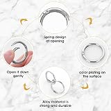 Yolev 16Pcs Trigger Round Carabiner Clips Silver O Ring Keyrings Buckles view 3