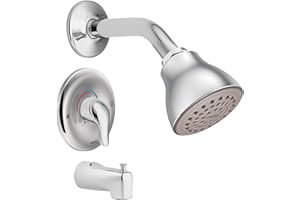 Moen Chateau Chrome Posi-Temp Bathtub Trim Kit with Shower Head, Lever Handle, and Tub Spout, Valve Required, TL183EP
