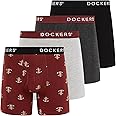 DOCKERS Men's Underwear Cotton Stretch Boxer Briefs for Men Pack of 4