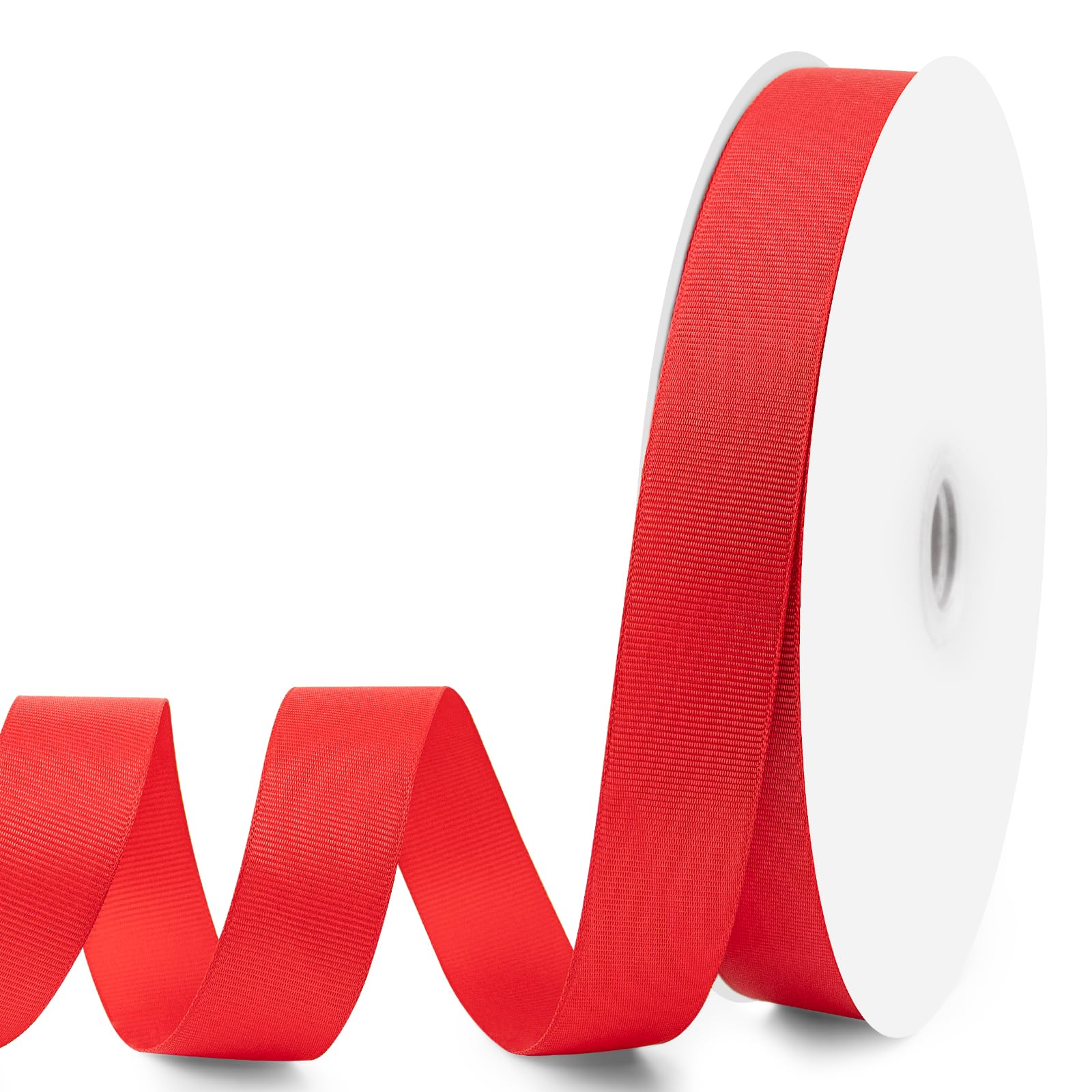 Photo 1 of 1" X 100 Yards Red Grosgrain Ribbon, Premium Grosgrain Ribbon for Sewing, Gift Wrapping, Bow Making, Wedding Decor, Wrapping and More (Red)