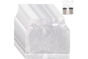 DEAYOU 200 Pack Handle Drinking Poly Bags, Clear Plastic Packaging Bags for Delivery, 12" L x 11" H Hanging Hole Cup Carrier with Handle for Take Out, Beverage, Coffee, Juice, Stores, Hold 2 Cups