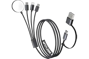 Travel Essentials, 4 in 2 Multi Charging Cable for Apple Watch Charger/iPhone Charger,USB C Cable Cord for iPhone 17-11/iWatc