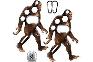 Haigoo Sasquatch Multi-Tool 2 Pack, Tool-a-Long Stainless Steel Tool Carabiners, Compact Stainless Steel Construction for Hiking, Kayaking, Camping, Travel and Outdoor Sasquatch Gifts for Men Women