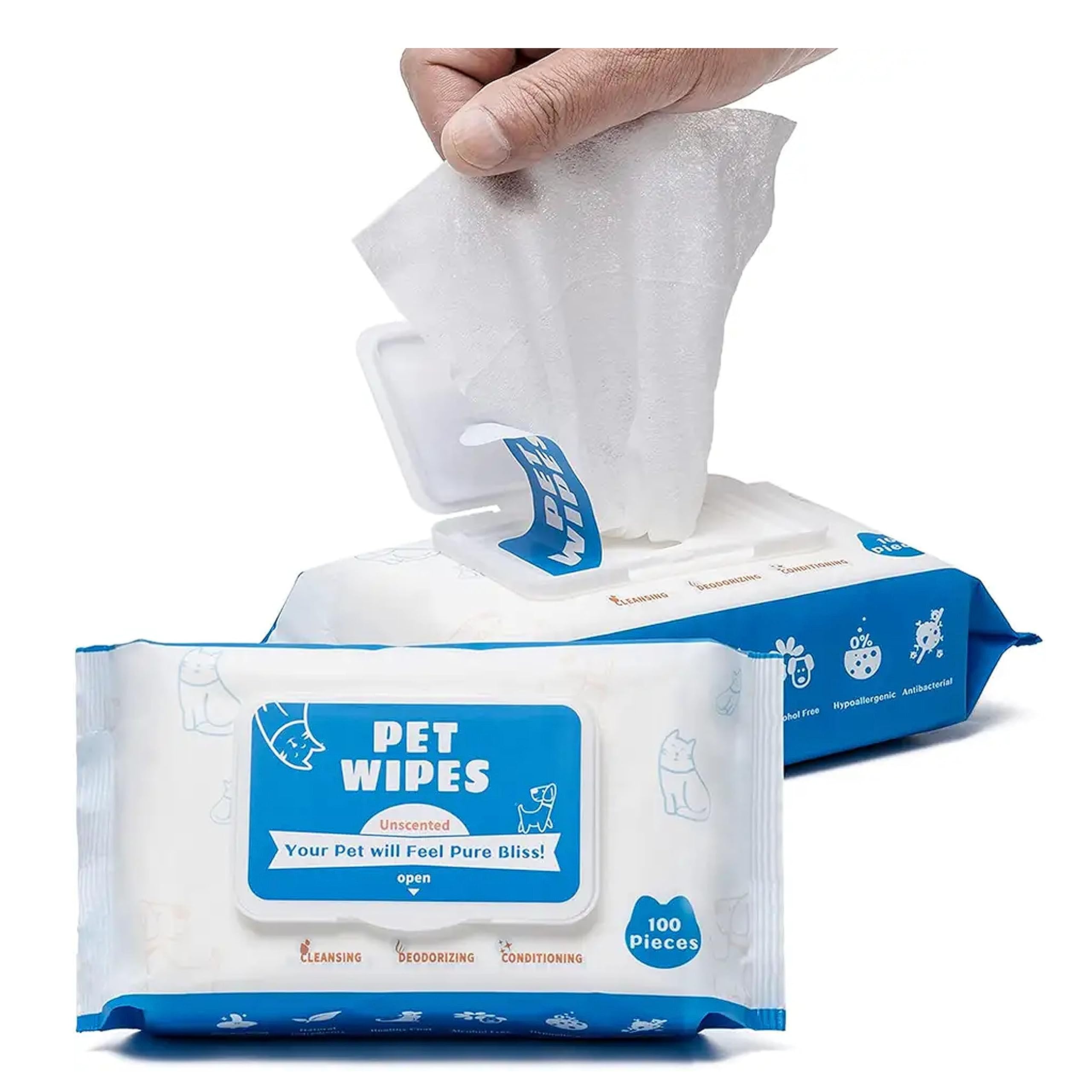 Pet Wipes All Purpose Pet Wipes for Dogs & Cats Alcohol Free Cleaning Wipes For Dogs & Cats (180 Wipes)