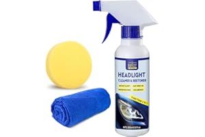 BUFFZIT Headlight Restoration Kit - Headlight Cleaner Removes Oxidation, Yellowing & Scratches, Restores Clear & Bright Headlights Like New, Portable Cleaner Spray for All Car Lamps - 6.8oz / 200ml