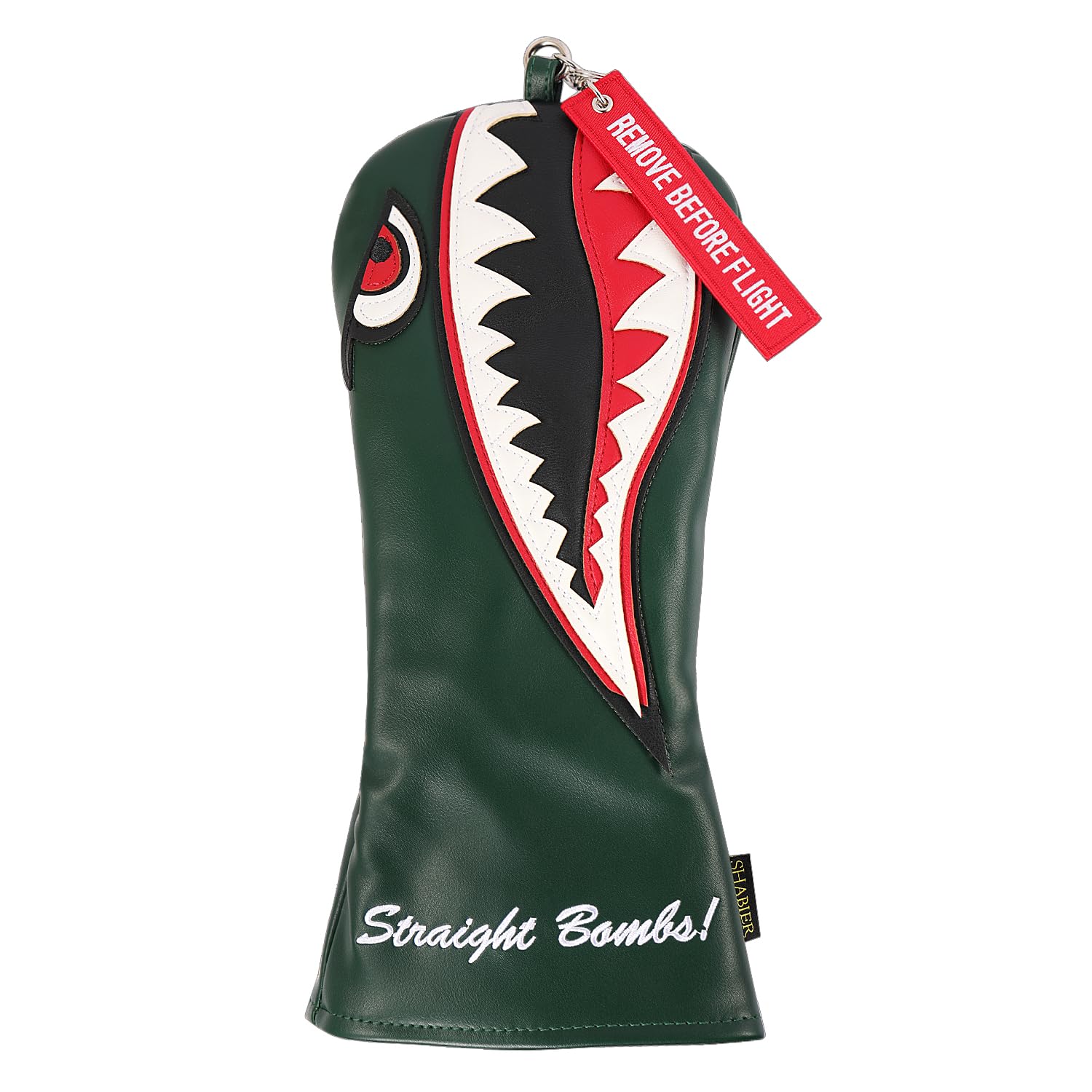 SHABIER New War Shark Flying Tiger Warshark Golf Driver Headcover for Taylormade M3 M4 M5 M6 SIM Golf Club(Green Driver Cover)
